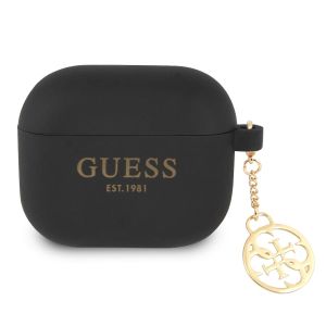 Husa airpods Guess pentru Apple AirPods 3, 4G Charm, Silicon, Black