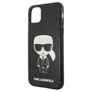 Husa telefon Karl Lagerfeld pentru iPhone 11, Karl Lagerfeld Embossed, KLHCN61IKPUBK, Piele ecologica, Black