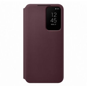 Husa telefon Samsung, Smart Clear View Cover pentru Samsung Galaxy S22, Burgundy