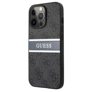 Husa telefon Guess, 4G Printed Stripe pentru iPhone 13 Pro Max, Gri