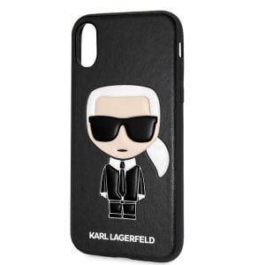 Husa telefon Karl Lagerfeld pentru iPhone X/Xs, Karl Lagerfeld Full Body, Piele ecologica, KLHCPXIKPUBK, Black