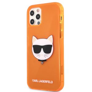 Husa telefon iPhone 12 Pro Max, Karl Lagerfeld, Choupette Head, TPU, KLHCP12LSAKICKCSL, Fluo Orange
