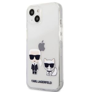 Husa telefon iPhone 13 mini, Karl Lagerfeld, Ikonik Karl and Choupette, PC si TPU, KLHCP13SCKTR, Transparent