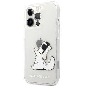 Husa telefon iPhone 13 Pro Max, Karl Lagerfeld, Choupette Eat, PC si TPU, KLHCP13XCFNRC, Transparent