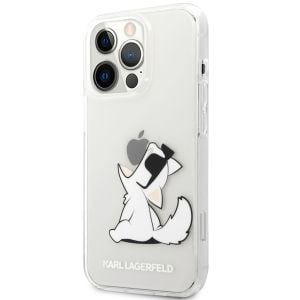 Husa telefon iPhone 13 Pro, Karl Lagerfeld, Choupette Eat, PC si TPU, KLHCP13LCFNRC, Transparent