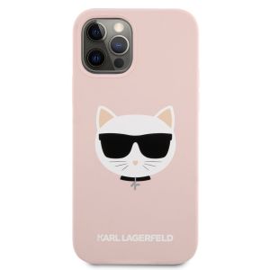 Husa telefon Karl Lagerfeld pentru iPhone 12/12 Pro, Choupette Head, Silicon, Pink