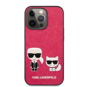 Husa telefon Karl Lagerfeld pentru iPhone 13 Pro Max, Karl Lagerfeld and Choupette, Fuchsia