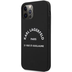 Husa telefon iPhone 12/12 Pro, Karl Lagerfeld, Rue St Guillaume, Silicon, KLHCP12MSLSGRBK, Black