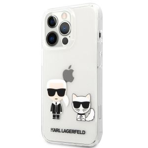 Husa telefon iPhone 13 Pro Max, Karl Lagerfeld, Ikonik Karl and Choupette, Transparent