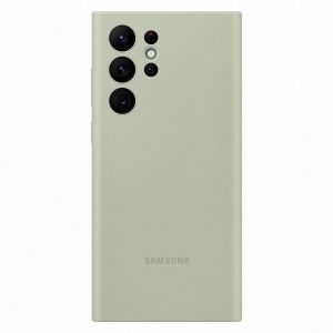 Husa telefon Samsung pentru Samsung Galaxy S22 Ultra, Silicone Cover, Olive Green