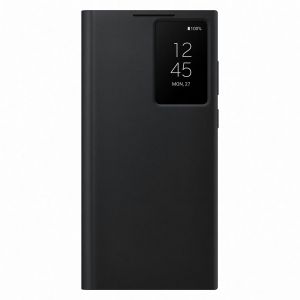 Husa telefon Samsung, Smart Clear View Cover pentru Samsung Galaxy S22 Ultra, Black