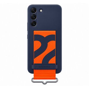 Husa telefon Samsung, Cover with Strap pentru Samsung Galaxy S22, Navy
