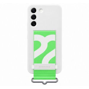 Husa telefon Samsung, Cover with Strap pentru Samsung Galaxy S22, White