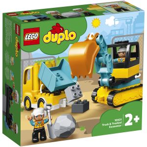 LEGO® DUPLO: Camion si excavator pe senile 10931, 20 piese, Multicolor