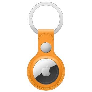 Accesoriu AirTag Apple Leather Key Ring pentru Apple AirTag, California Poppy