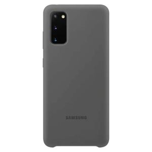 Husa de protectie telefon Samsung Silicone Cover pentru Samsung Galaxy S20, EF-PG980TJEGEU, Gri