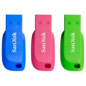 Stick de memorie Cruzer Blade, 32GB, USB 2.0, 3 pack, Albastru / Roz / Verde