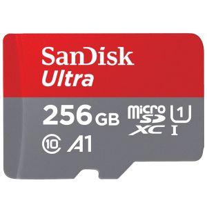 Card de memorie SanDisk, Ultra, 256GB, Rosu / Gri
