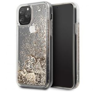Husa de protectie telefon Guess pentru Iphone 11 Pro Max, Model Liquid Glitter, Plastic TPU, GUHCN65GLHREGO, Transparent