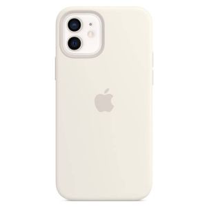 Husa telefon Apple pentru iPhone 12/12 Pro, MagSafe, Silicon, White
