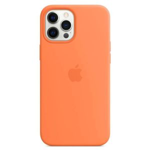 Husa telefon Apple pentru iPhone 12 Pro Max, MagSafe, Silicon, Orange Kumquat