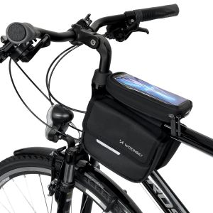 Geanta Wozinsky pentru bicicleta cu suport pentru telefon, Waterproof, WBB26BK, Negru