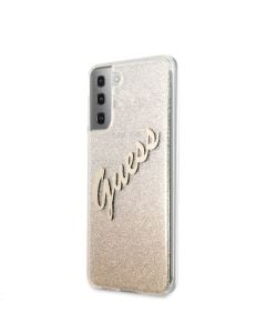 Husa de protectie telefon Guess pentru Samsung Galaxy S21+, Vintage Cover, Plastic TPU, GUHCS21MPCUGLSGO, Auriu