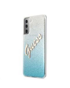 Husa de protectie telefon Guess pentru Samsung Galaxy S21+, Vintage Cover, Plastic TPU, GUHCS21MPCUGLSBL, Albastru
