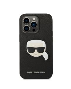Husa de protectie telefon Karl Lagerfeld pentru iPhone 13 Pro, MagSafe, Karl Head, Silicon Lichid, Negru