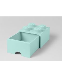 LEGO Cutii depozitare: Cutie depozitare LEGO 2x2 cu sertar, aqua