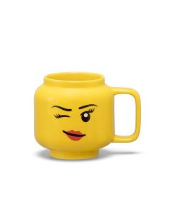 LEGO Recipiente alimentare: Cana mica LEGO din ceramica, Fata care face cu ochiul