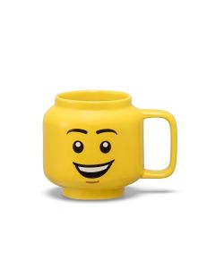 LEGO Recipiente alimentare: Cana mica LEGO din ceramica, Cap de baiat fericit