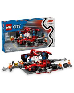 LEGO City: Boxa si mecanici F1 cu masina Ferrari