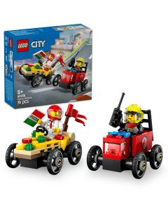 LEGO City: Pachet de curse Furgoneta de pizza vs. camion de pompieri