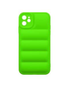 Husa de protectie telefon Puffy OBAL:ME pentru Apple iPhone 11, Poliuretan, Verde