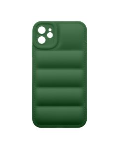 Husa de protectie telefon Puffy OBAL:ME pentru Apple iPhone 11, Poliuretan, Verde Inchis