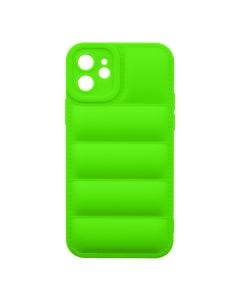 Husa de protectie telefon Puffy OBAL:ME pentru Apple iPhone 12, Poliuretan, Verde
