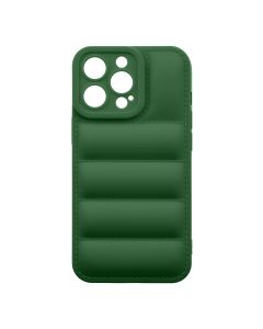 Husa de protectie telefon Puffy OBAL:ME pentru Apple iPhone 13 Pro, Poliuretan, Verde Inchis