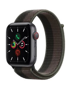 Apple Watch SE, Carcasa Aluminiu Space Gray, 44mm, Tornado/Grey Sport Loop 
