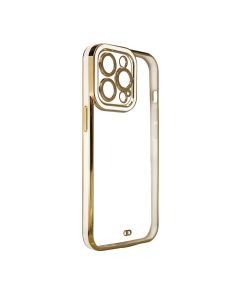 Husa de protectie telefon Hurtel pentru Apple iPhone 13 Pro, Fashion Gold Frame, Plastic, Alb