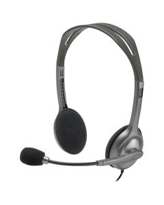 Casti On Ear Logitech H110 Stereo, 3.5mm, Dual Plug, Gri