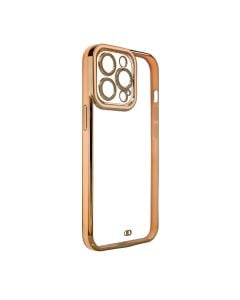 Husa de protectie telefon Hurtel pentru Apple iPhone 13 Pro Max, Fashion Gold Frame, Plastic, Auriu