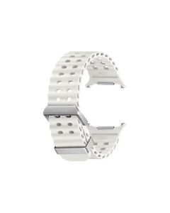 Curea smartwatch Samsung Marine Band pentru Galaxy Watch Ultra, White Sand