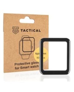 Folie de protectie smartwatch Tactical, Glass Shield 5D pentru Apple Watch 7 41mm, Negru