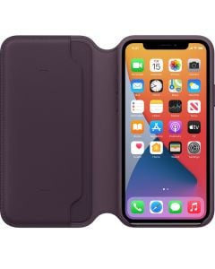 Husa de protectie telefon Apple pentru Iphone 11 Pro, Leather Folio, MX072ZM/A, Aubergine