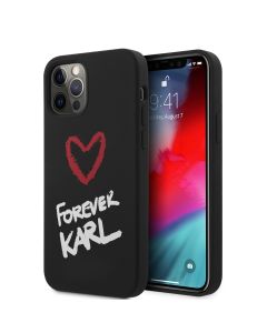 Husa de protectie telefon Karl Lagerfeld pentru iPhone 12/12 Pro, Forever, Silicon, KLHCP12MSILKRBK, Black