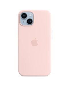 Husa de protectie telefon Apple pentru iPhone 14, Magsafe, Silicon, Chalk Pink