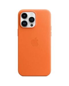 Husa de protectie telefon Apple pentru iPhone 14 Pro Max, Magsafe, Piele, Orange