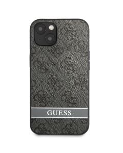 Husa de protectie telefon Guess pentru Apple iPhone 13 mini, PU 4G Stripe Case, Gri