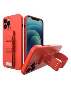 Husa de protectie telefon Hurtel pentru Xiaomi Redmi 9, Airbag cu cordon, TPU, Rosu